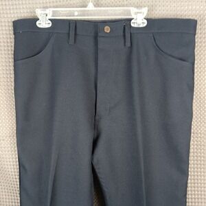 Wrangler Mens Dress Pants Navy Blue 42x32 USA Made Flat Front